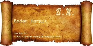 Badar Margit névjegykártya